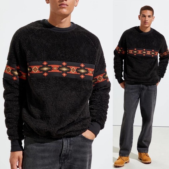 NEW UO Western Sherpa Crew-Neck Sweatshirt - Picture 1 of 11